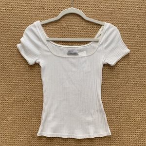 urban outfitters ribbed white tee